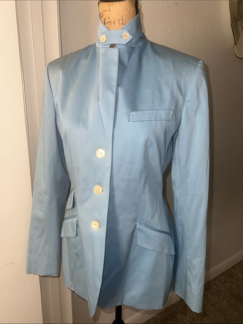 Polo by Ralph Lauren Long Chambray Cotton Blazer Jacket - Picture 5 of 14